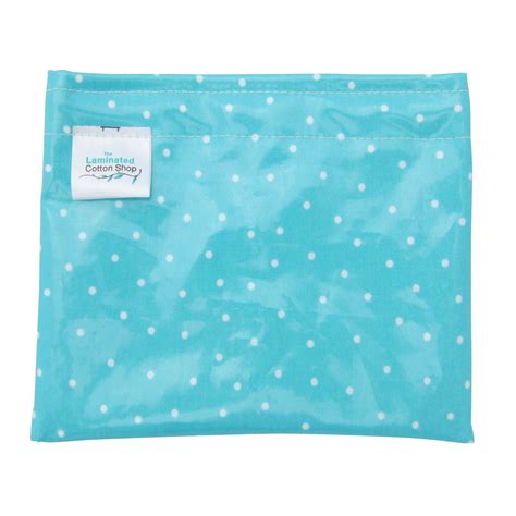 Reusable Snack Pouches Aqua Dots - Laminated Cotton Shop
