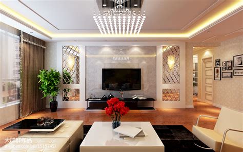 现代风格客厅电视墙家居装修设计3000例 – 设计本装修效果图