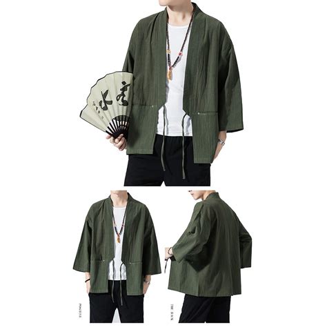 Seidarise Men's Kimono Traditional Japanese Clothing Male Cardigan ...