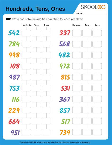 Tens And Ones Worksheet Ones And Tens Place Value Worksheet For Class