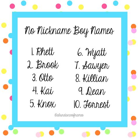 Ren's Baby Name Blog: No Nickname, No Problem! [Boys]