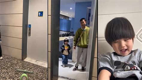 3岁宝宝要求独立上男厕所遇2男子帮忙，妈妈：孩子也很有成就感