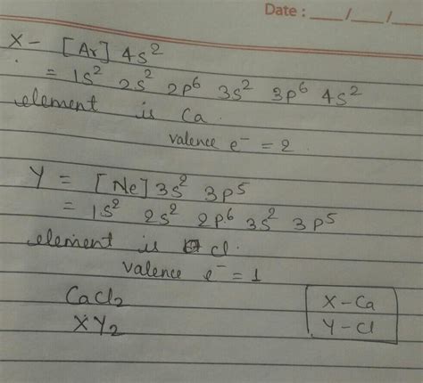 The electronic configuration of two elements X and Y are given below. X ...