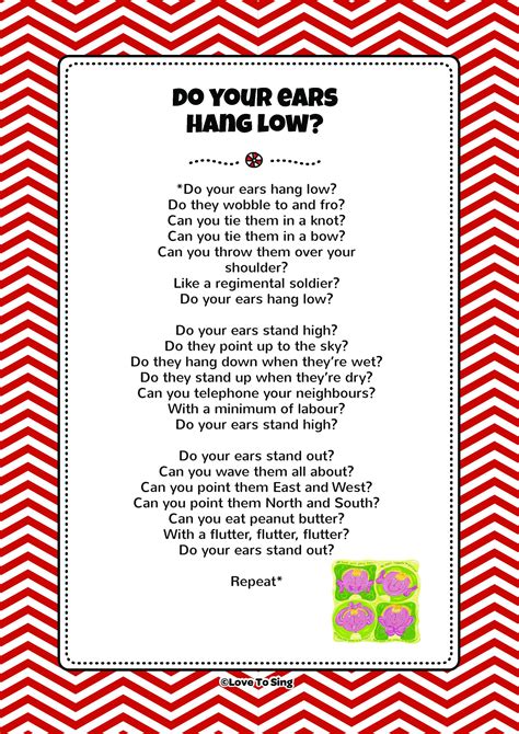 Do Your Ears Hang Low Song | FREE Video Song, Lyrics & Activities ...