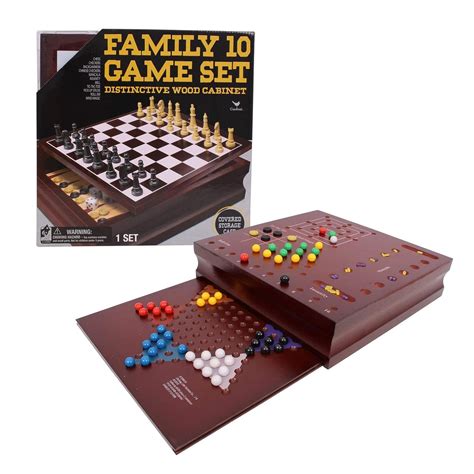 Buy Cardinal Family 10-in-1 Wooden Board Game Set: Chess, Checkers ...