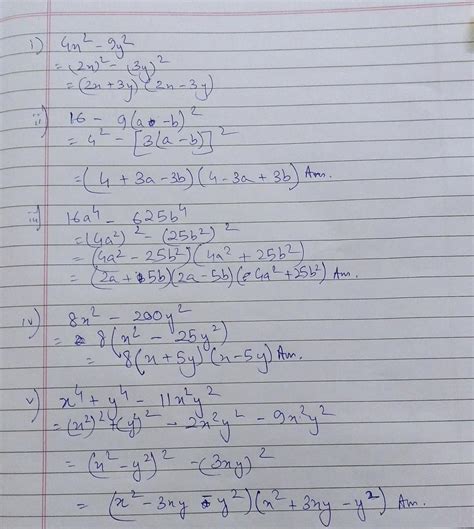 Factorise the following:- a] 4x2-9y2 b] 16-9(a-b)2 c] 16a4-625b4 d] 8x2 ...
