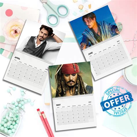 Johnny Depp Calendar 2024, Johnny Depp 2024 Wall Calendar sold by Anat ...
