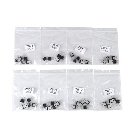 Buy Voltage Regulator Transistor Kit 40Pcs 8 Types 7805 7809 7812 7815 ...