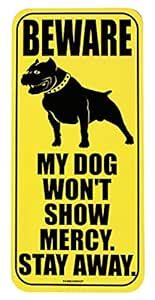 FameUs Beware of Dogs, Warning Car/Wall/Door Printed Both Side Sticker ...
