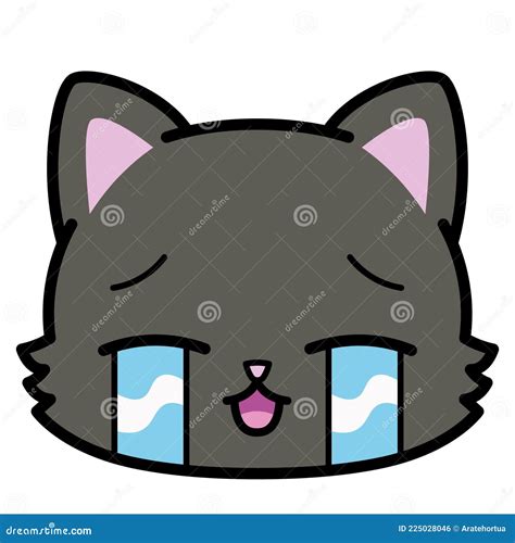 Isolated Cute Crying Cat Emoji Stock Vector - Illustration of character ...