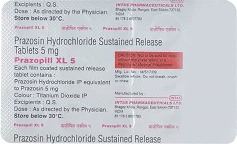 Prazopill Xl 5 MG Tablet (30): Uses, Side Effects, Price & Dosage ...