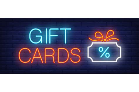 Gift Cards Neon Sign. Glowing Inscriptio Graphic by pch.vector ...