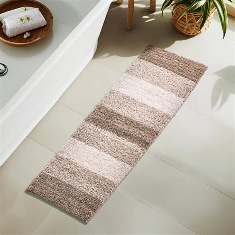 Buy Pristine Melange Striped Anti-Slip Bath Runner - 130x45cm from Home ...