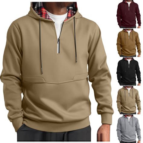 DODADAWANJ Big and Tall Mens Hoodies Quarter Zip Hoodie Sweatshirts ...