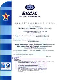 Manas Micro System Certificates | Thermal Mass Flow Meter Supplier ...