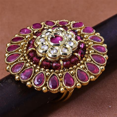Sukkhi Galvanic Pink Kundan And Color Stone Gold Plated Traditional Fi