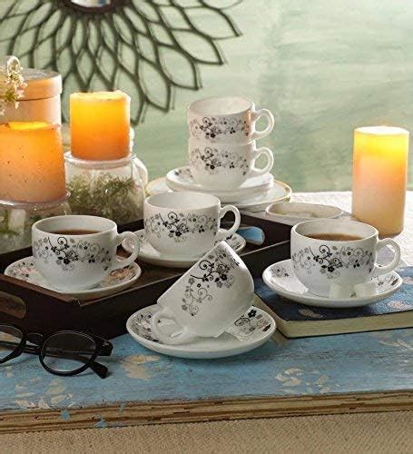 La Opala Diva, Opal Glass Crockery | Cup & Saucer Iris Regular, Set of ...