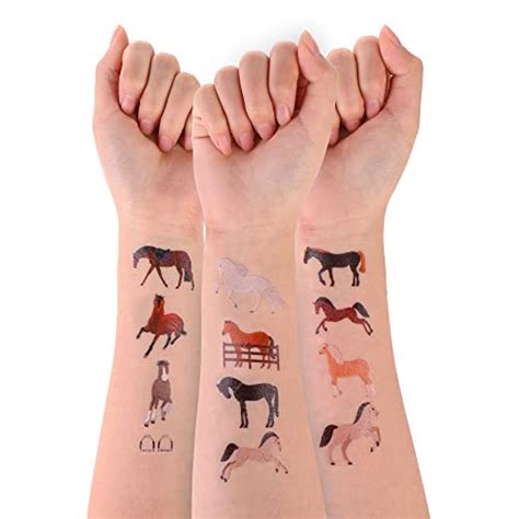 Brand: Cleverplay Horse Temporary Tattoos - Birthday Party Favors, 24 ...