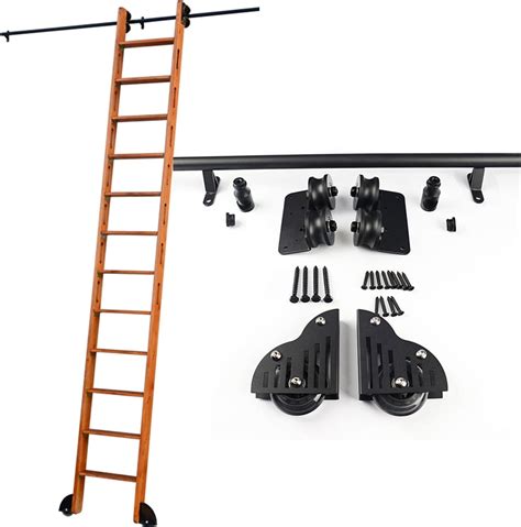 Rollende Bibliotheksleiter, Gleitschienen-Hardware-Kit, 2 m, 3 m, 4 m ...