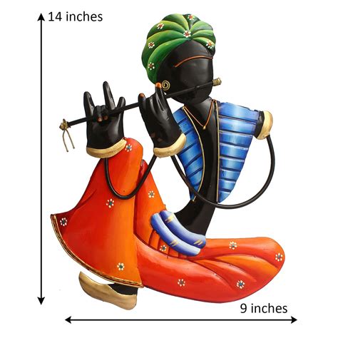 Musician Tribal Man Playing Flute Wall Hanging - eCraftIndia Online