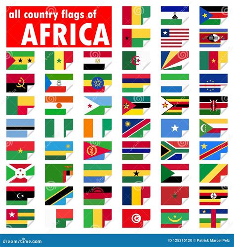 All Country Flags of Africa Stock Vector - Illustration of libya, collection: 125310120