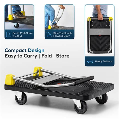 Corvids 400 Kg Portable Plastic Folding Hand Platform Trolley with 2-Y