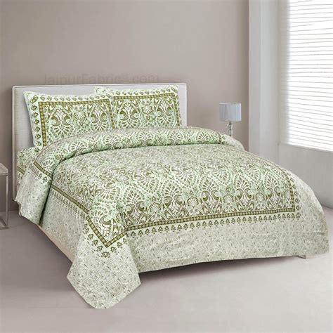 Petic Dream Green Jaipur Fabric Double Bed Sheet – JaipurFabric®