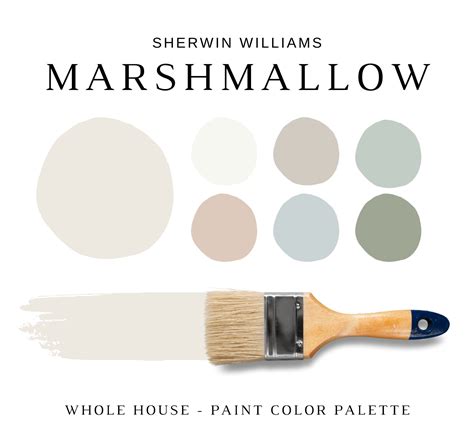 Sherwin Williams MARSHMALLOW Color Palette, Eggshell White Paint ...