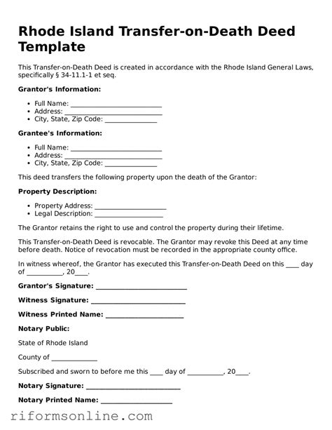 Free Rhode Island Transfer-on-Death Deed Template > PDF Form