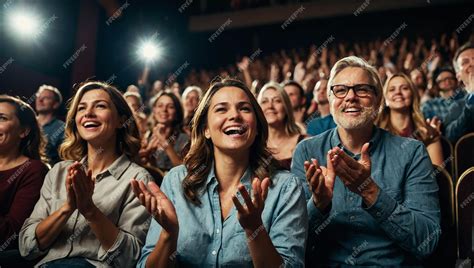 Premium Photo | Woman in a audience in a theater applauding clapping ...