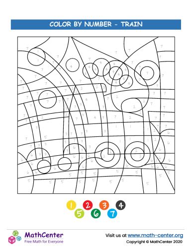 Color By Numbers - Train | Coloring Activities | Math Center