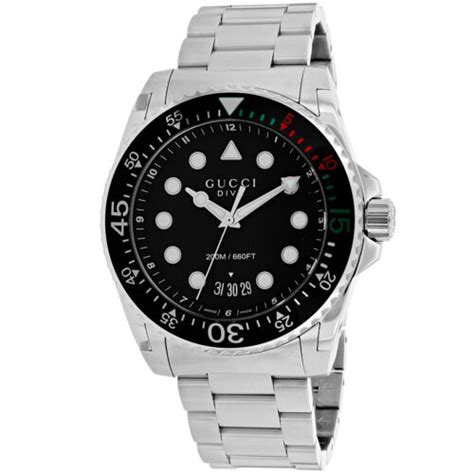 Gucci Men's Dive Black Dial Watch - YA136208A India | Ubuy