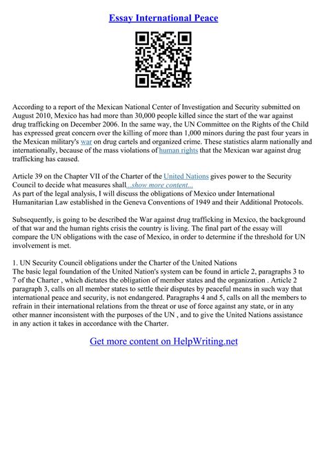 Essay On World Peace | PDF