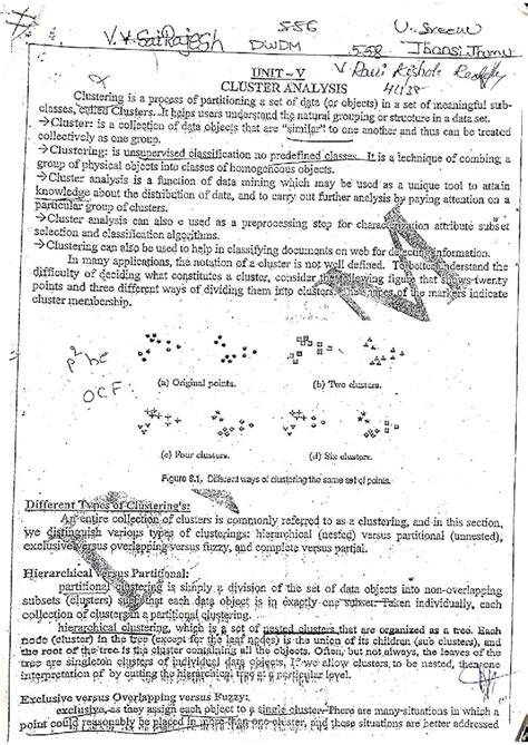 556 U.Sreenu V. DWDM Thansi Thomu UNIT V: Cluster Analysis Notes - Studocu