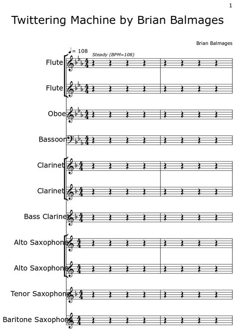Twittering Machine by Brian Balmages - Sheet music for Flute, Oboe ...