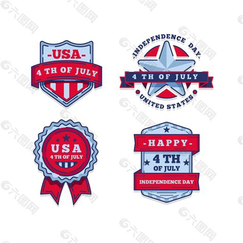 各种形状美国独立日徽章设计元素素材免费下载(图片编号:8677986)-六图网