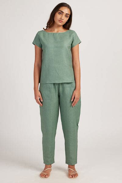 Explore Linen Easy Pants for Women Sage Green Online