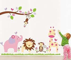 SP Decals Wall Stickers Baby Cartoon Animal Kingdom Kids Room ...