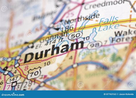 Durham, North Carolina on Map Stock Image - Image of destination, atlas ...