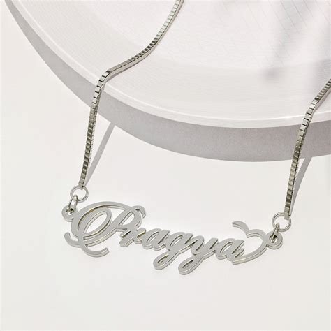 Silver Plated Half Heart Name Necklace – Klassy