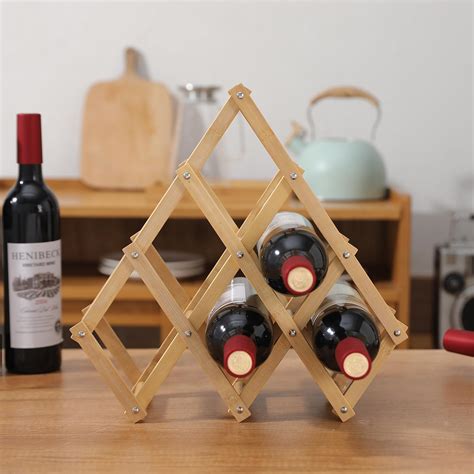 Wooden 5/6 Wine Bottle Display Rack – HOKIPO | Har Ghar ka Humsafar