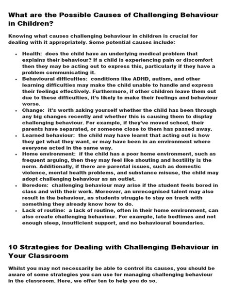 Image result for Challenging Behaviour Causes