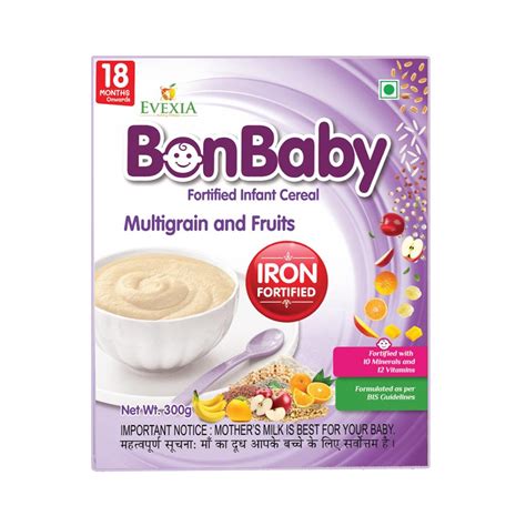 Evexia Bonbaby Fortified Infant Cereal (Multigrain and Fruits) - 300g ...