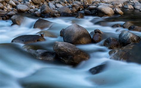 Download wallpaper 3840x2400 stones, river, freezelight, nature 4k ...