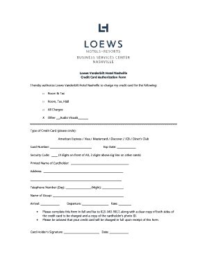Loews' Credit Card Authorization Form - NETA - Fill and Sign Printable ...