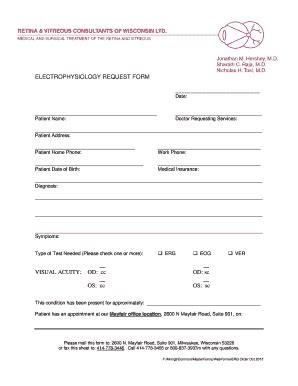 Fillable Online ELECTROPHYSIOLOGY REQUEST FORM Fax Email Print - pdfFiller
