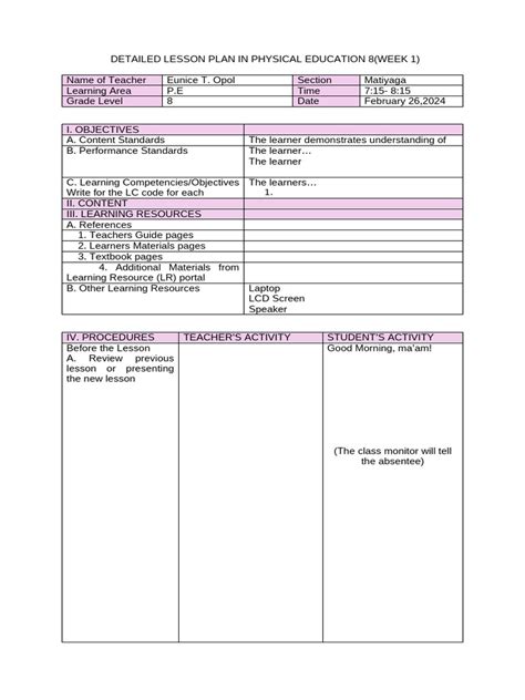 Lesson Plan Format 的图像结果