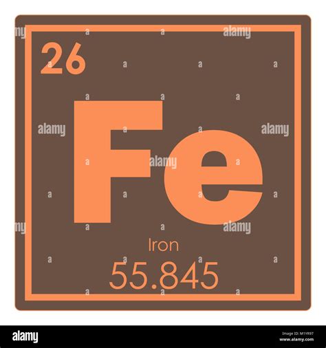 Iron chemical element periodic table science symbol Stock Photo - Alamy