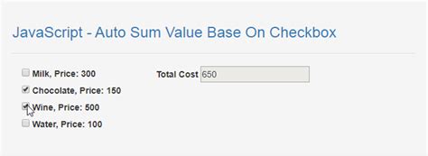 Image result for JavaScript Auto Calculate Sum