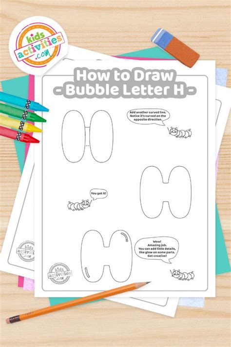 How to Draw the Letter H in Bubble Letters Graffiti | Kids Activities Blog